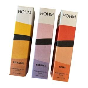 Hohm "Sweet Spring Scents" Pure Essential Oil Blends Recharge Embrace Verve NIB